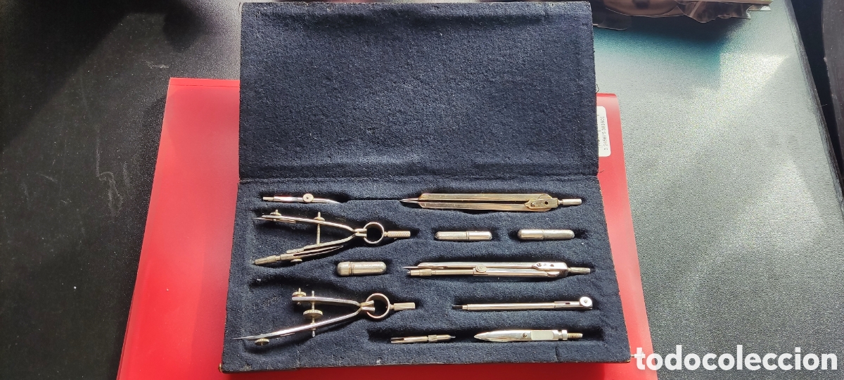 Estilogr&aacute;ficas antiguas, bol&iacute;grafos y plumas: Antiguo juego de compases - Foto 2