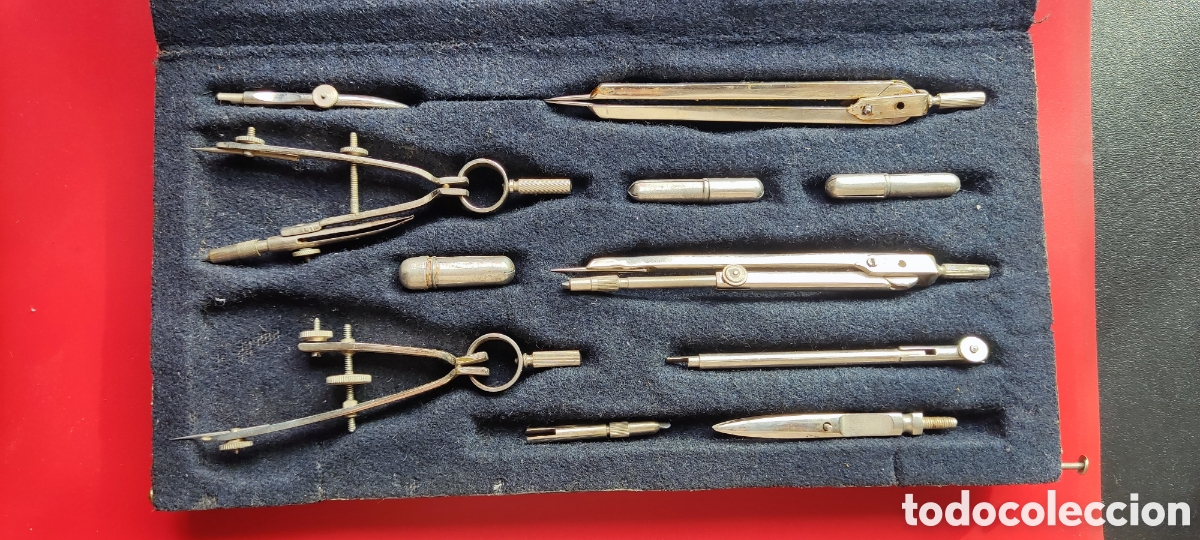 Estilogr&aacute;ficas antiguas, bol&iacute;grafos y plumas: Antiguo juego de compases - Foto 3