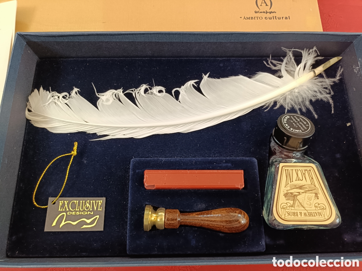 Estilogr&aacute;ficas antiguas, bol&iacute;grafos y plumas: CAJA SET DE ESCRIBANIA - Foto 2
