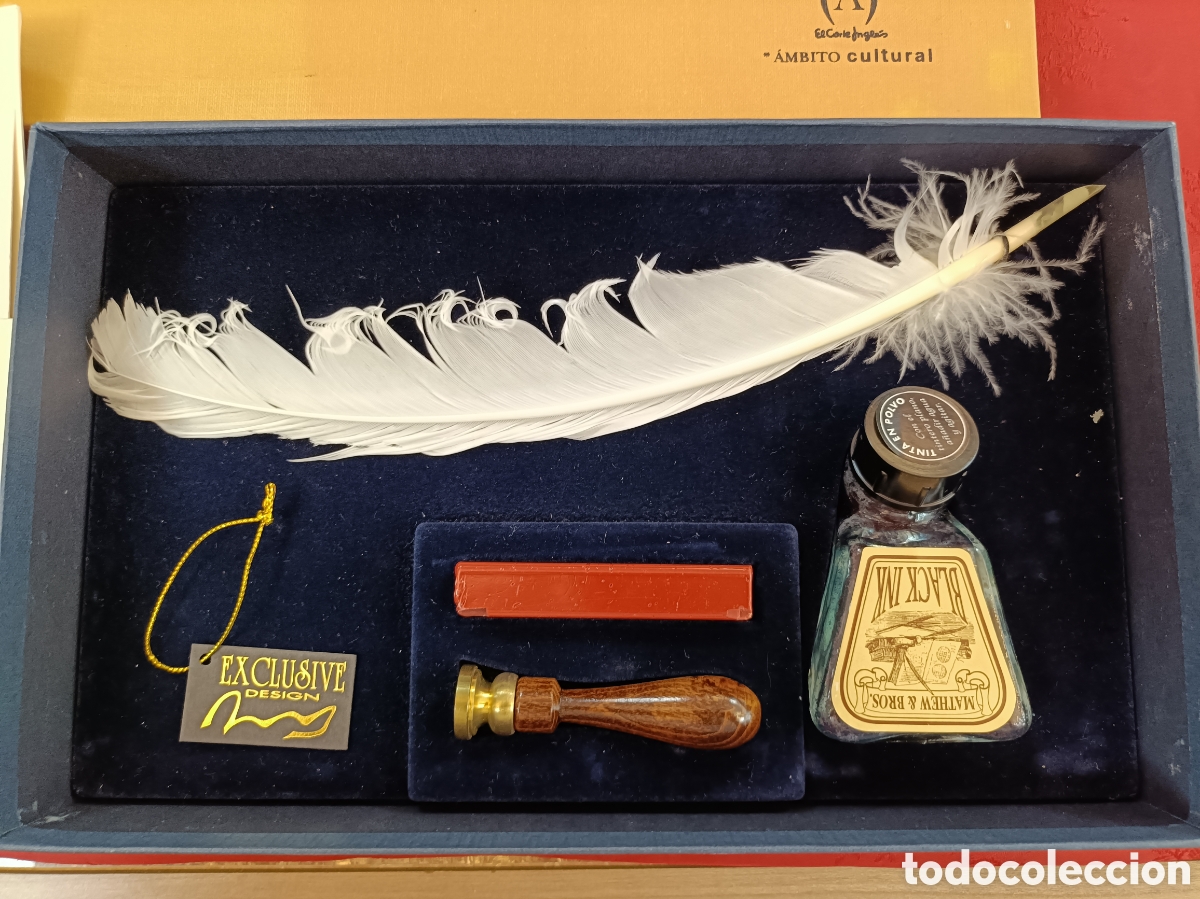 Estilogr&aacute;ficas antiguas, bol&iacute;grafos y plumas: CAJA SET DE ESCRIBANIA - Foto 5