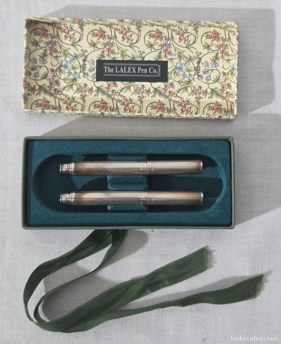 Alte F&uuml;llfederhalter, Kugelschreiber und Federn: Pluma y Boligrafo de plata 925, The Lalex Pen Co, Italy