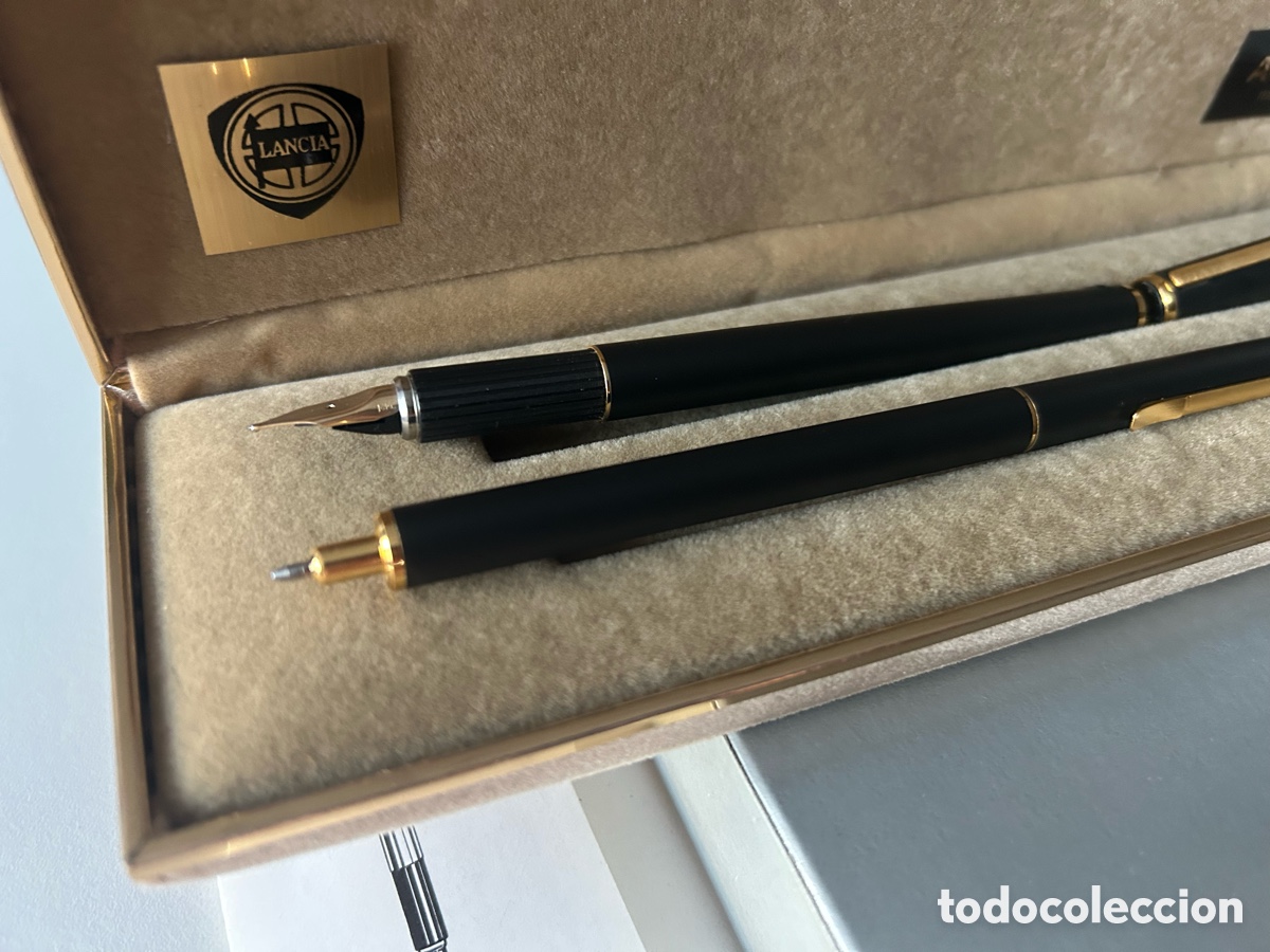 Stylos-plume Anciens, stylos-bille et becs de plume: Set Escritura Aurora Hastil Edicion Lancia Pluma Oro 14k Y Boligrafo Vintage