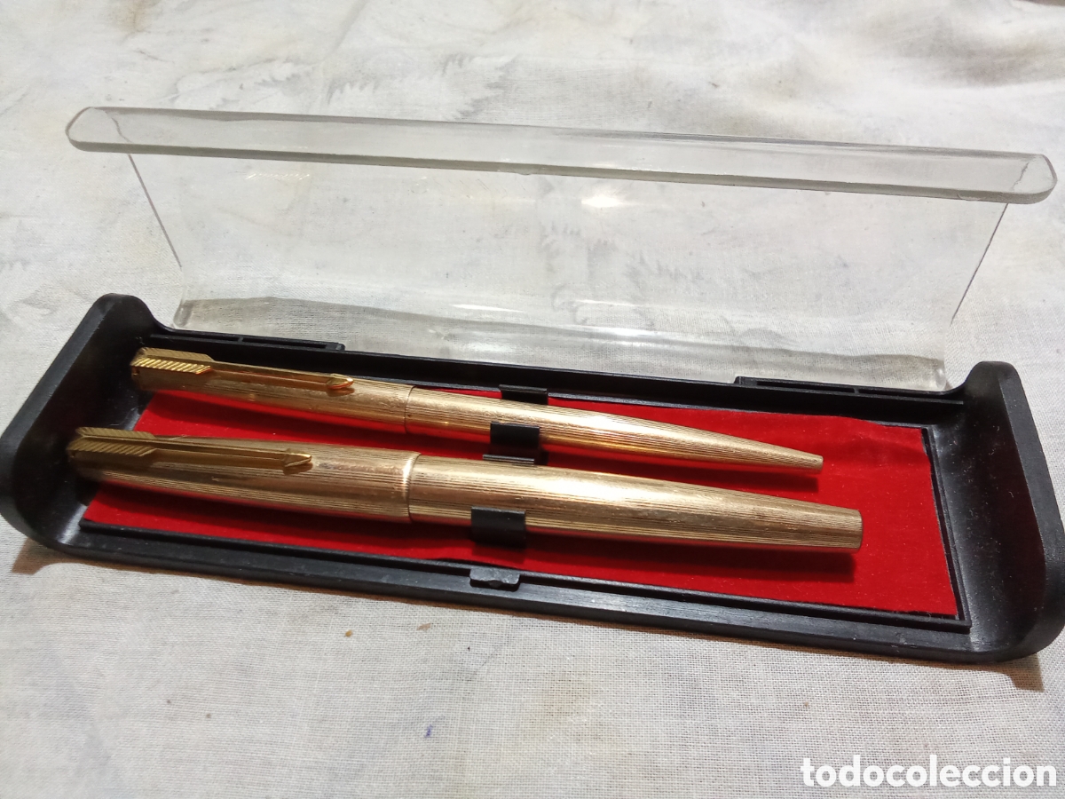 Estilogr&aacute;ficas antiguas, bol&iacute;grafos y plumas: CONJUNTO DE PLUMA Y BOL&Iacute;GRAFO PARKER CON ESTUCHE