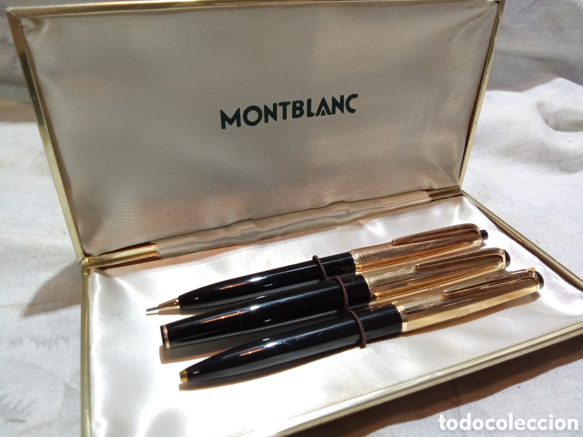 Estilogr&aacute;ficas antiguas, bol&iacute;grafos y plumas: CONJUNTO DE PLUMA 72, BOL&Iacute;GRAFO 73 Y PORTAMINAS 76 MONTBLANC CON ESTUCHE