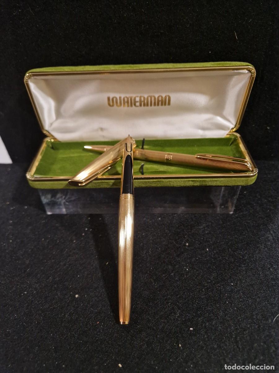 Estilogr&aacute;ficas antiguas, bol&iacute;grafos y plumas: Pluma y bol&iacute;grafo Waterman, plum&iacute;n 18k.