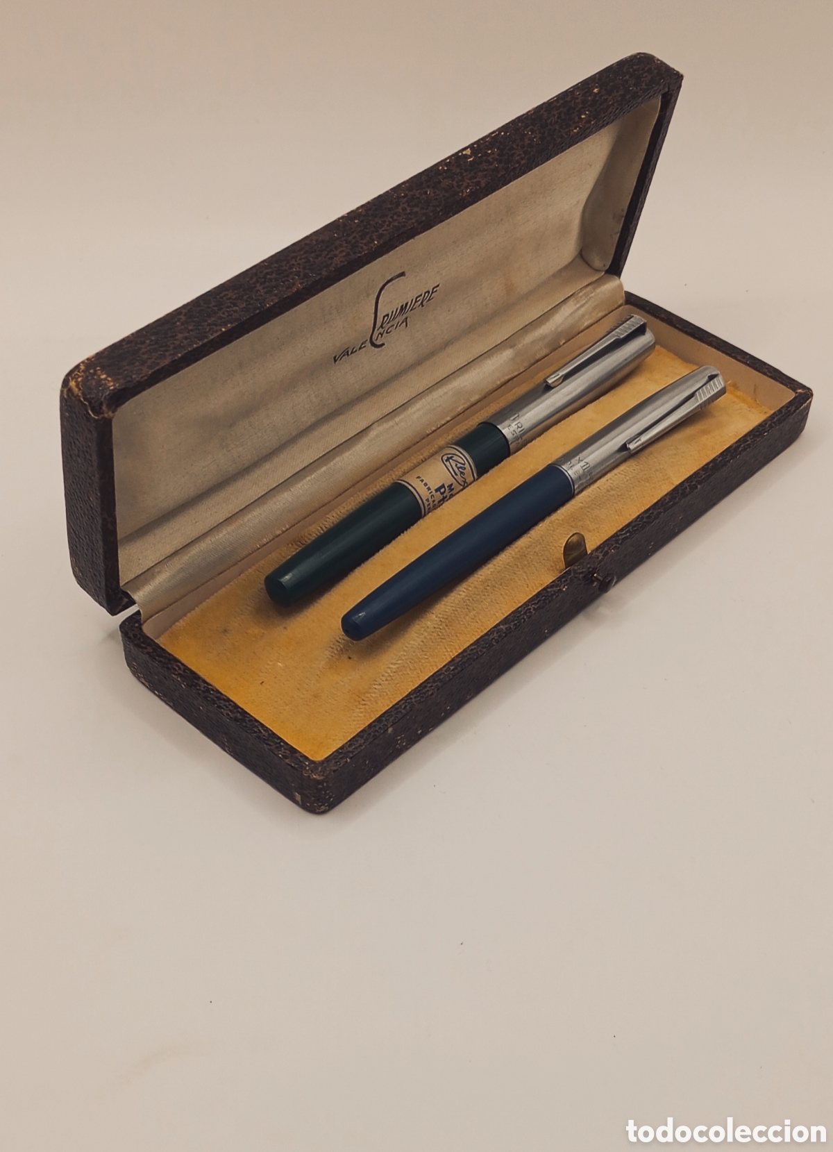 Estilogr&aacute;ficas antiguas, bol&iacute;grafos y plumas: CONJUNTO RILEX ESTILOGRAFICA N&deg; 110 Y BOLIGRAFO N&deg;15 CUERPO CELULOIDE.