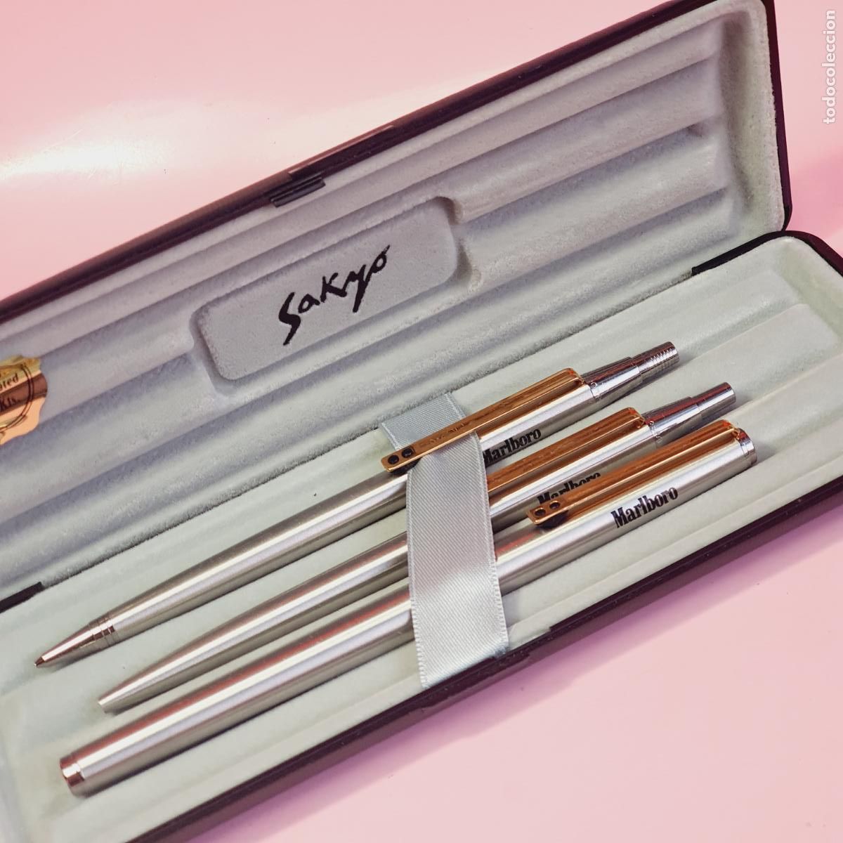 Estilogr&aacute;ficas antiguas, bol&iacute;grafos y plumas: JUEGO-INOXCROM SAKYO 2001 LUXE-PUBLICIDAD: MARLBORO-NUEVO O SIMILAR-DESCATALOGADO..