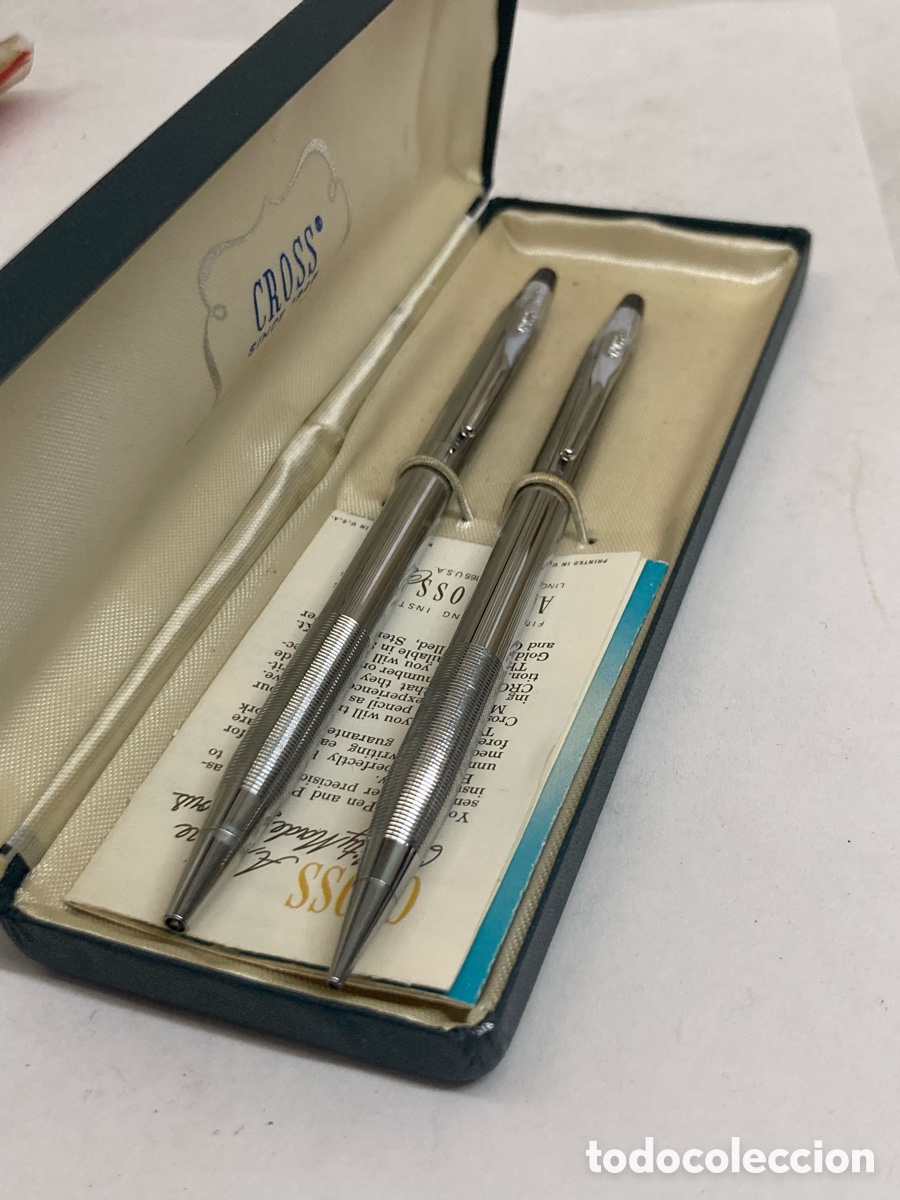 Estilogr&aacute;ficas antiguas, bol&iacute;grafos y plumas: Juego bol&iacute;grafo y portaminas Cross cuerpo met&aacute;lico