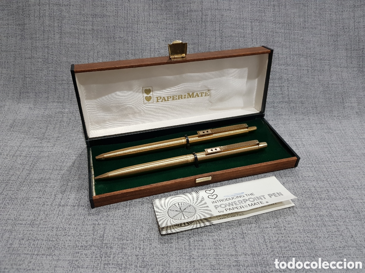 Estilogr&aacute;ficas antiguas, bol&iacute;grafos y plumas: PAPER MATE CONJUNTO DE BOL&Iacute;GRAFO Y PORTAMINAS CON ESTUCHE (PAPERMATE LAPICERA BOLI)