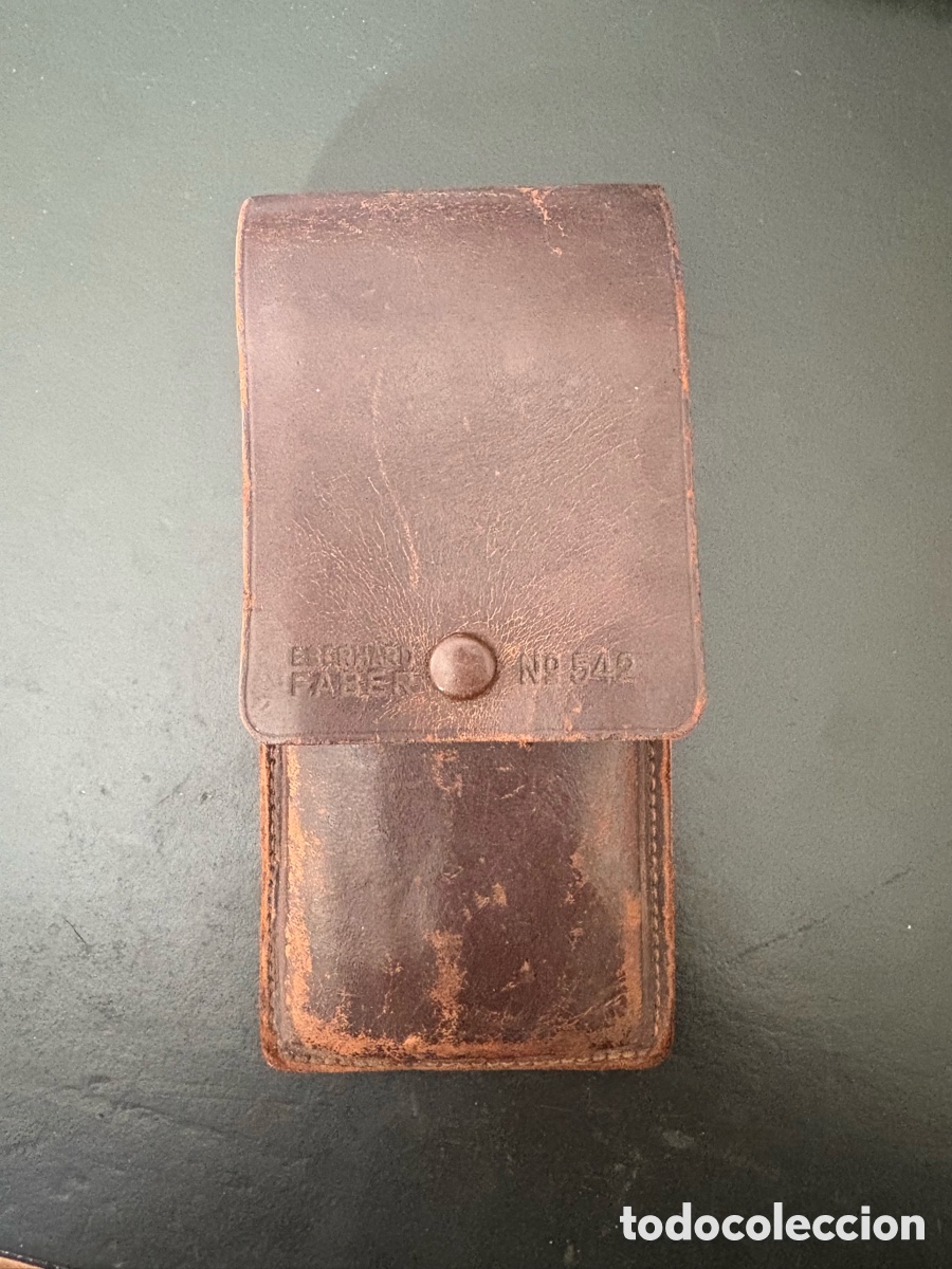 Estilogr&aacute;ficas antiguas, bol&iacute;grafos y plumas: Estuche de cuero conjunto de l&aacute;pices Eberhard Faber Taktik N&ordm; 542 fabricado para la Wehrmacht