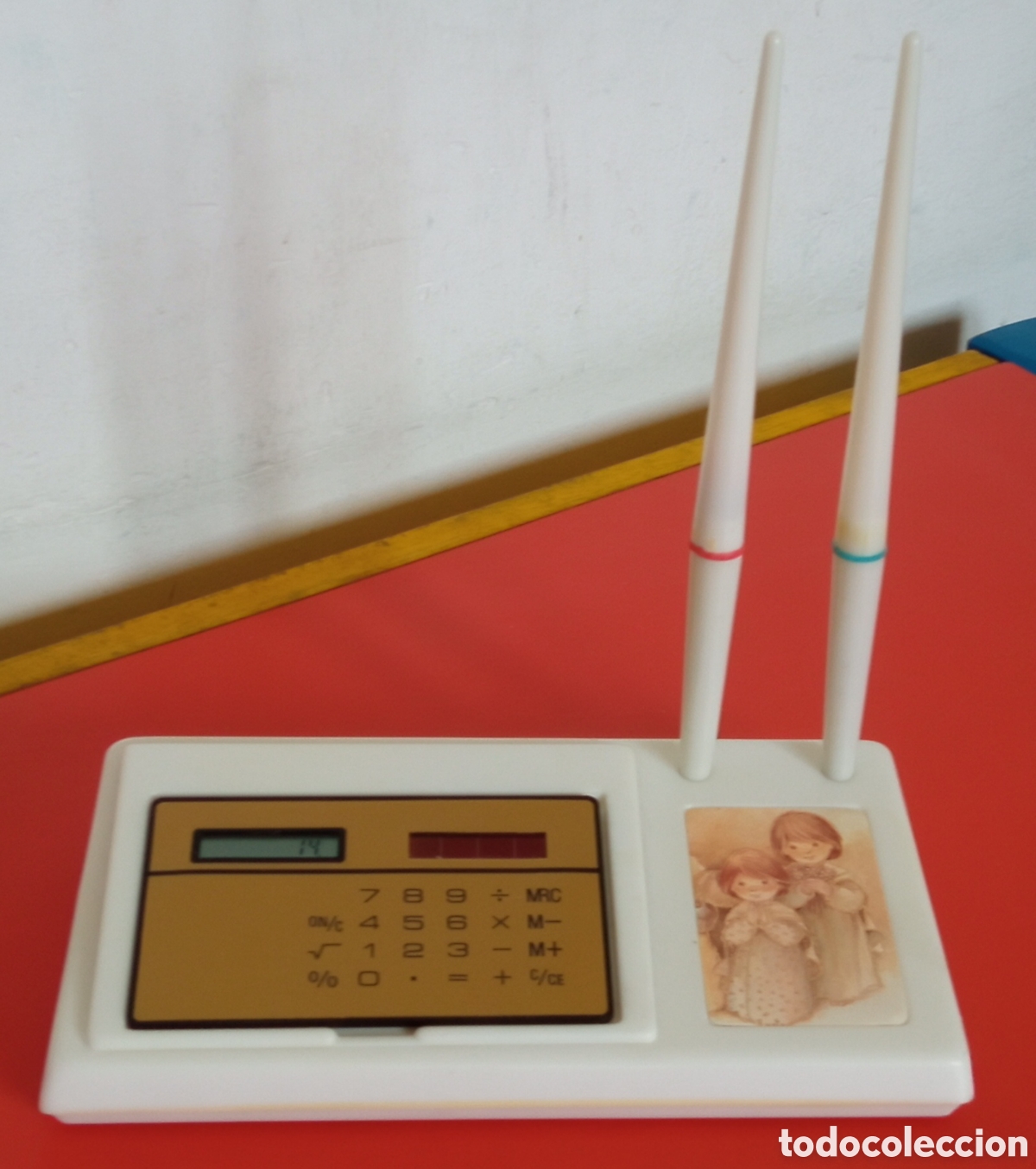 Estilogr&aacute;ficas antiguas, bol&iacute;grafos y plumas: PORTA BOL&Iacute;GRAFOS Y CALCULADORA SOLAR PRIMERA 1&ordf; COMUNI&Oacute;N.MAYSE 80'S.NUEVO.