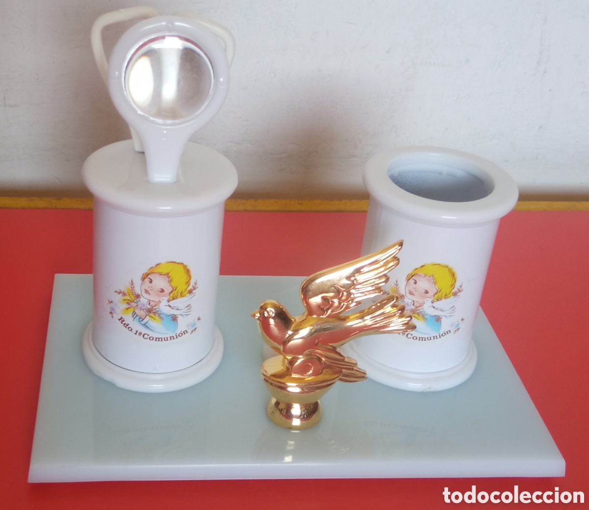 Estilogr&aacute;ficas antiguas, bol&iacute;grafos y plumas: ESCRIBAN&Iacute;A TIJERA Y LUPA AZUL PRIMERA 1&ordf; COMUNI&Oacute;N.MAYDE 80'S.NUEVA.