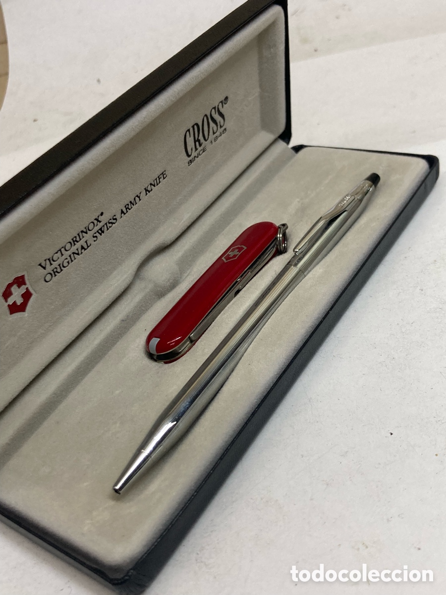 Estilogr&aacute;ficas antiguas, bol&iacute;grafos y plumas: Juego bol&iacute;grafo Cross y navaja Suiza Vitorinox