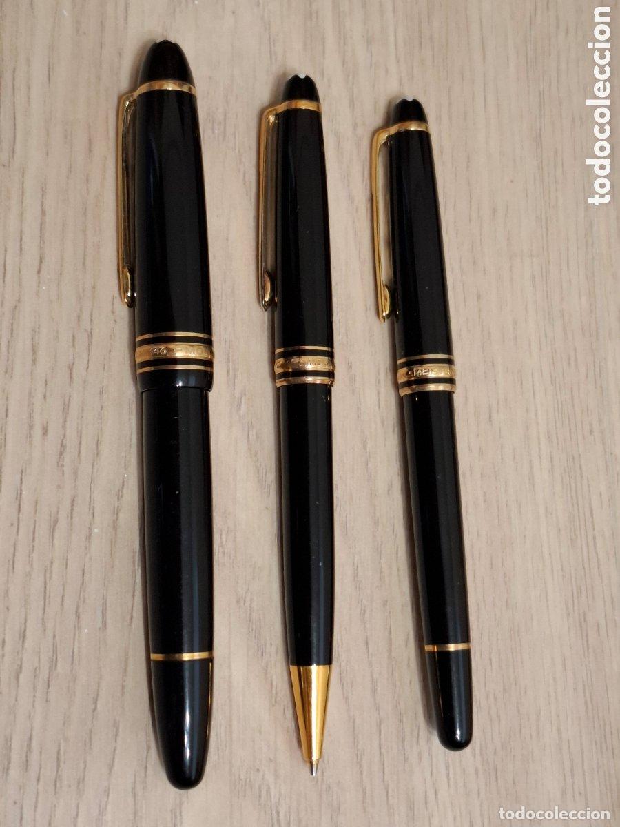 Estilogr&aacute;ficas antiguas, bol&iacute;grafos y plumas: Montblanch Meisterstuck 146, conjunto de pluma, bol&iacute;grafo y portaminas en estuche de piel