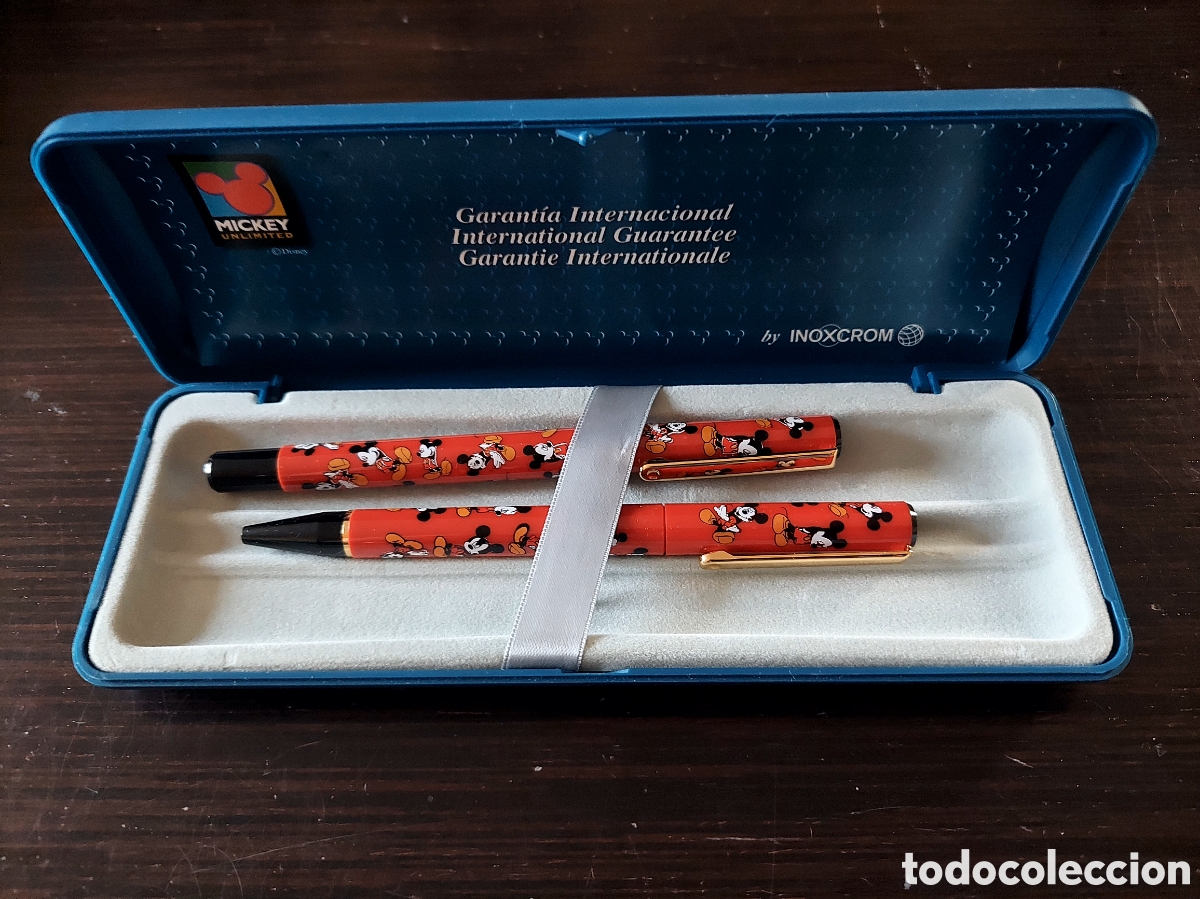 Estilogr&aacute;ficas antiguas, bol&iacute;grafos y plumas: ESTUCHE INOXCROM MICKEY MOUSE PLUMA Y BOL&Iacute;GRAFO