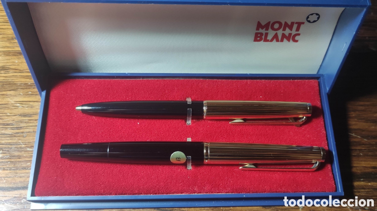 Estilogr&aacute;ficas antiguas, bol&iacute;grafos y plumas: Set Vintage Montblanc 227 + Bol&iacute;grafo | Plum&iacute;n Oro 14k (Punto EF) | Caja Original