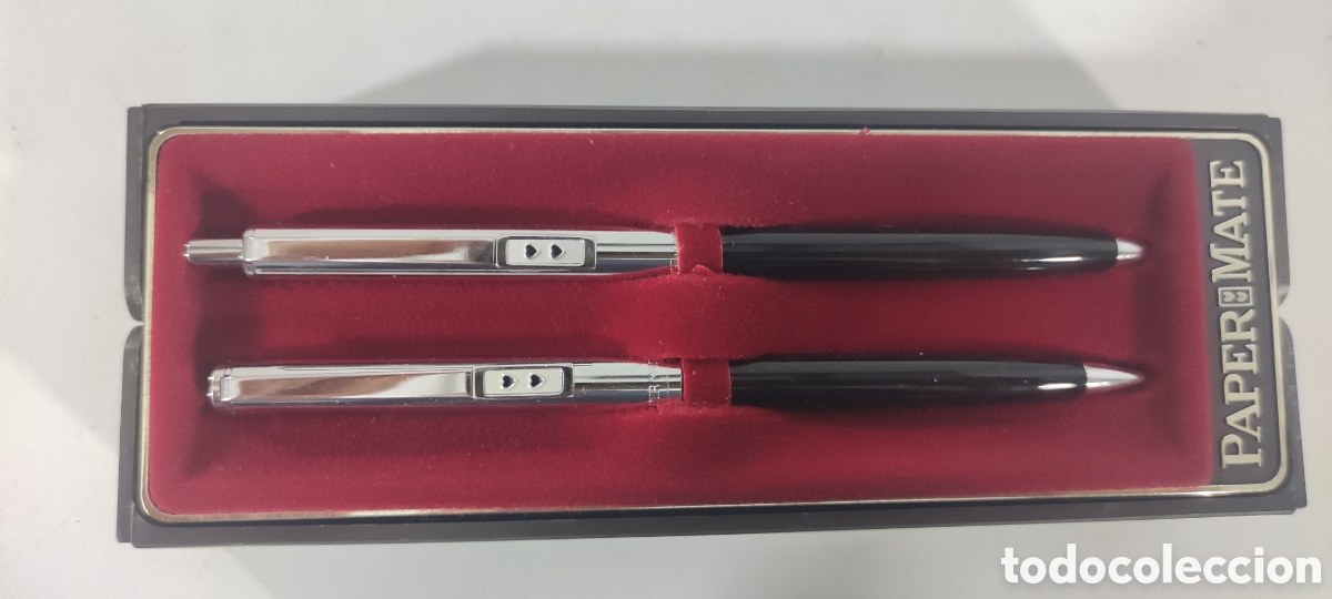 Estilogr&aacute;ficas antiguas, bol&iacute;grafos y plumas: Set vintage Papermate USA. Bol&iacute;grafo y portaminas.