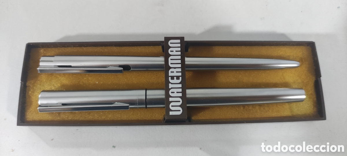 Estilogr&aacute;ficas antiguas, bol&iacute;grafos y plumas: Set vintage estilogr&aacute;fica y bol&iacute;grafo Waterman.