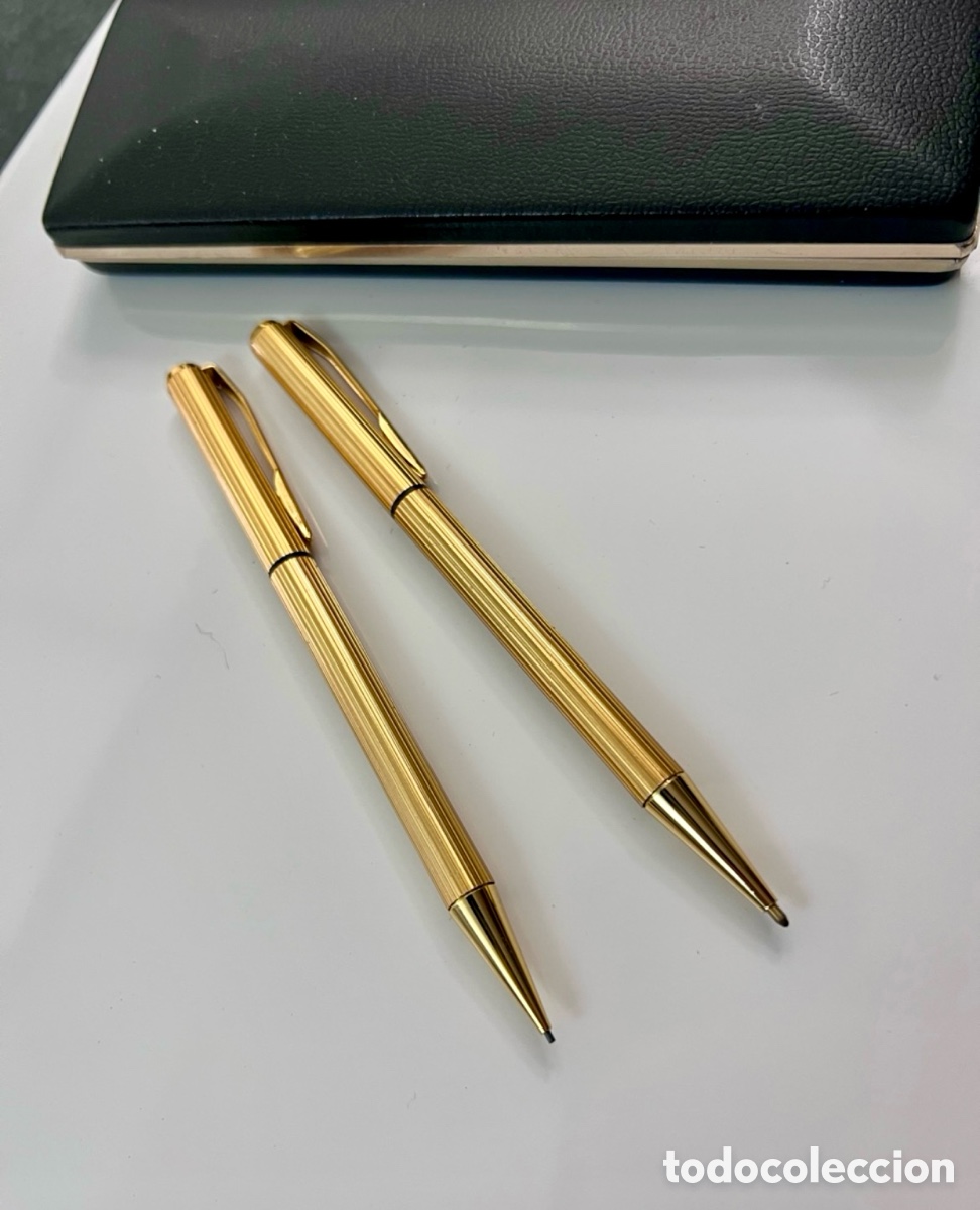 Stylos-plume Anciens, stylos-bille et becs de plume: ✅ bol&iacute;grafo y portaminas S.F.R chapado en oro como nuevo