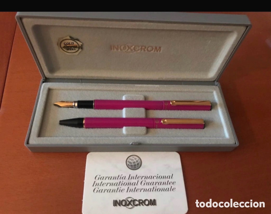 Estilogr&aacute;ficas antiguas, bol&iacute;grafos y plumas: Juego inoxcrom bol&iacute;grafo pluma nuevo