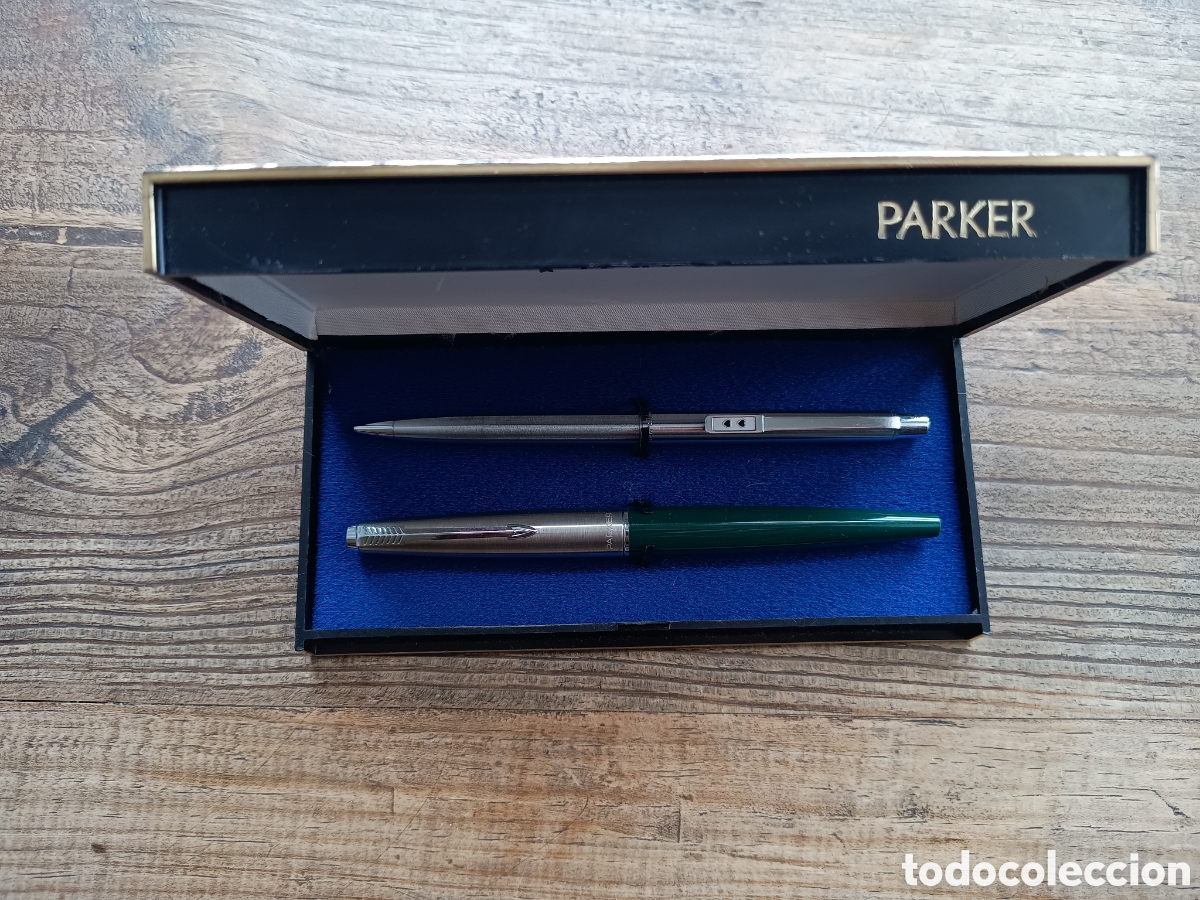 Stylos-plume Anciens, stylos-bille et becs de plume: CONJUNTO DE PLUMA ESTILOGR&Aacute;FICA PARKER 45 COLOR VERDE Y PORTAMINAS - ESTUCHE ORIGINAL - MADE IN USA