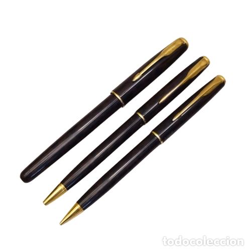 Estilogr&aacute;ficas antiguas, bol&iacute;grafos y plumas: Juego de pluma, portaminas y boligrafo Parker Sonnet. France. III T