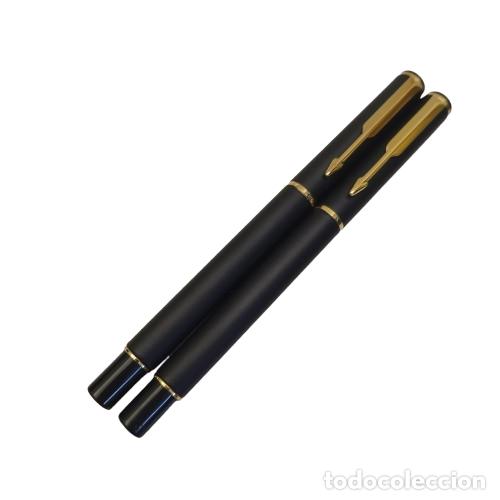 Estilogr&aacute;ficas antiguas, bol&iacute;grafos y plumas: Juego de pluma y boligrafo Parker Rialto. Made in UK. IIIE.