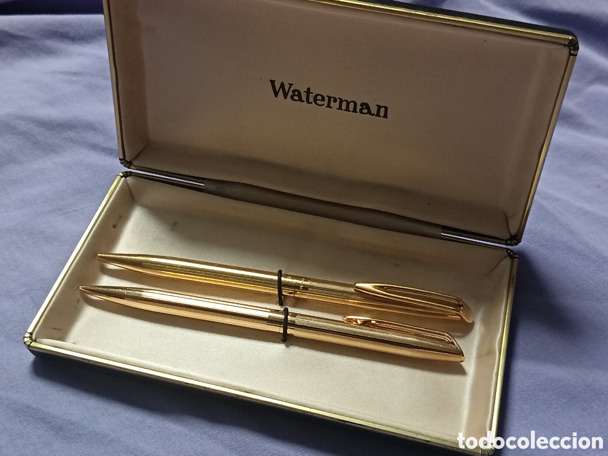 Estilogr&aacute;ficas antiguas, bol&iacute;grafos y plumas: WATERMAN , JUEGO DE BOL&Iacute;GRAFO Y PORTAMINAS , CHAPADO EN ORO