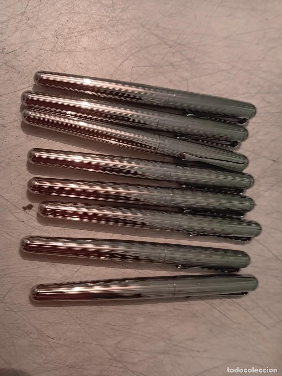 Estilogr&aacute;ficas antiguas, bol&iacute;grafos y plumas: Lote 11 Plumas gruesa yasuo plateada iridium point w germany