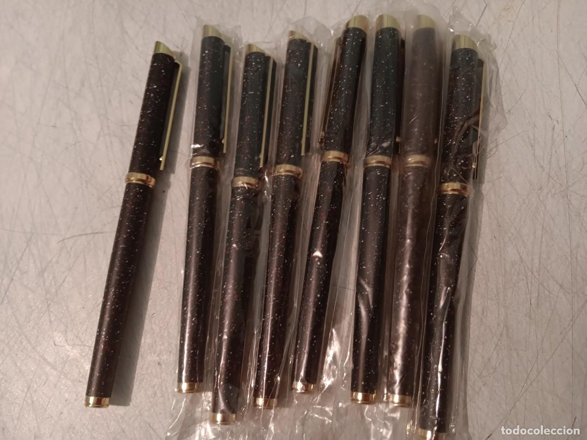 Estilogr&aacute;ficas antiguas, bol&iacute;grafos y plumas: Lote 8 plumas nuevas calidad iridium point germany con dise&ntilde;o de puntos de colores y detalles oro