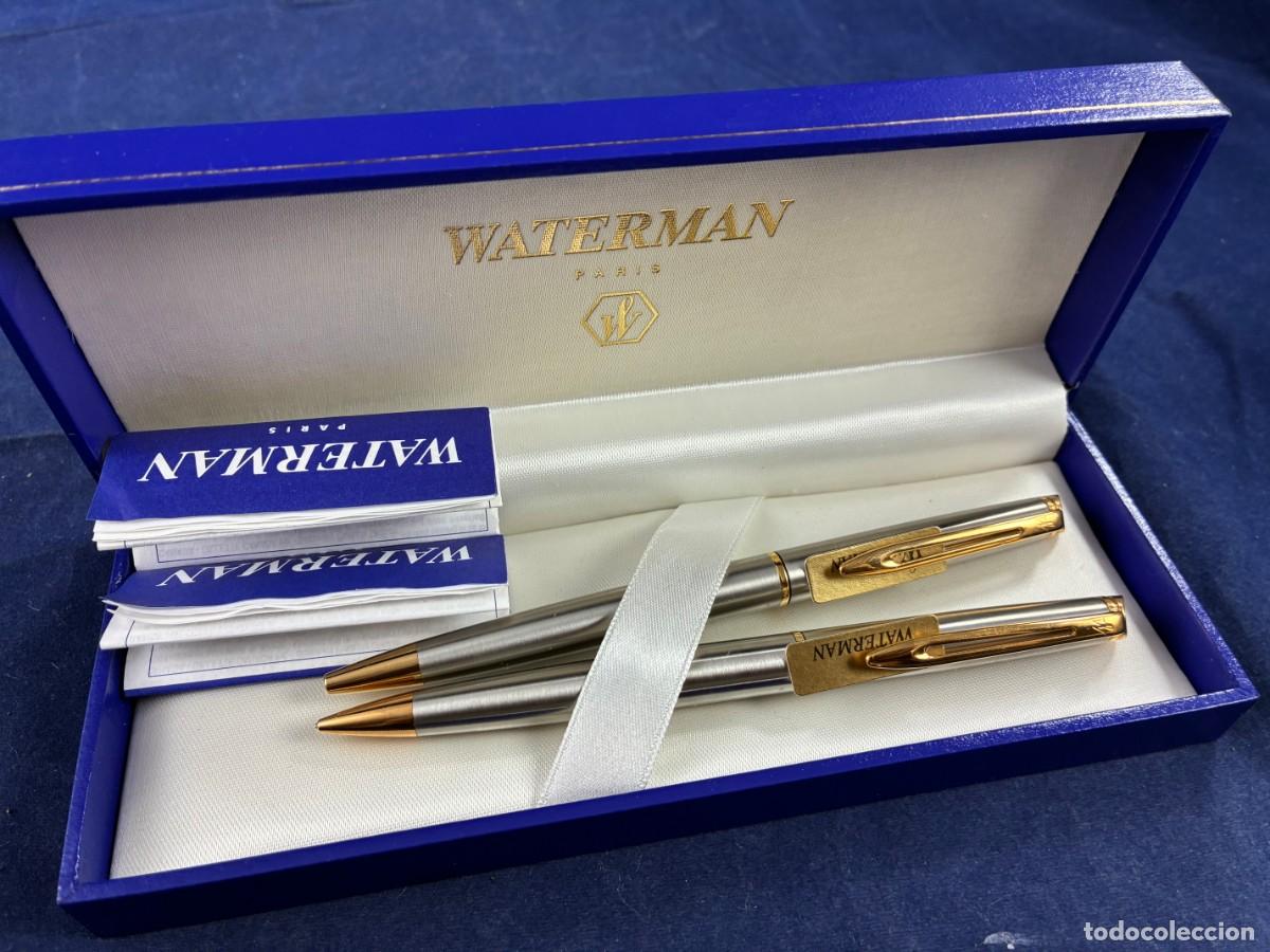 Estilogr&aacute;ficas antiguas, bol&iacute;grafos y plumas: Set Waterman Paris bol&iacute;grafo portaminas estuche original muy buen estado