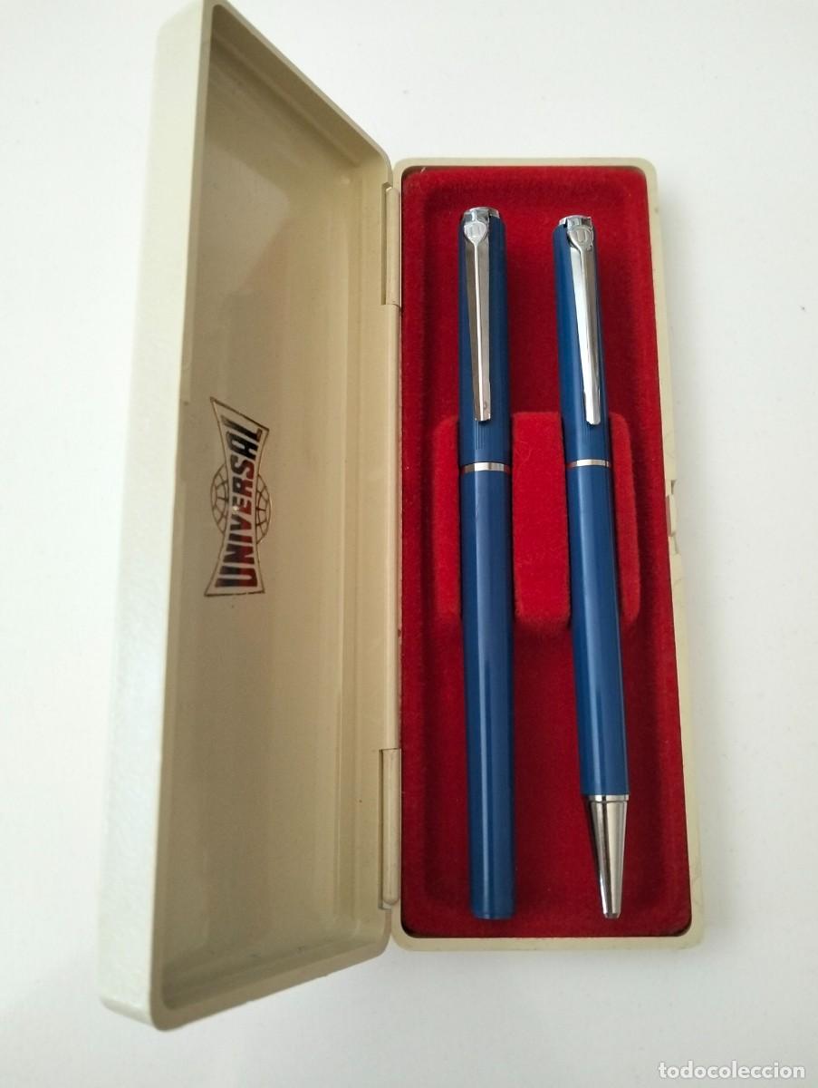 Estilogr&aacute;ficas antiguas, bol&iacute;grafos y plumas: Juego vintage bol&iacute;grafo y pluma_ UNIVERSAL