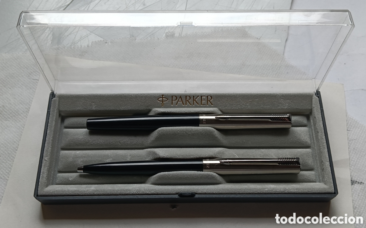 Estilogr&aacute;ficas antiguas, bol&iacute;grafos y plumas: Conjunto de pluma estilografica y bol&iacute;grafo Parker