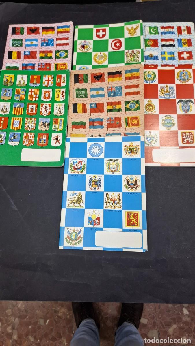 Estilogr&aacute;ficas antiguas, bol&iacute;grafos y plumas: 7 cuadernos banderas y escudos