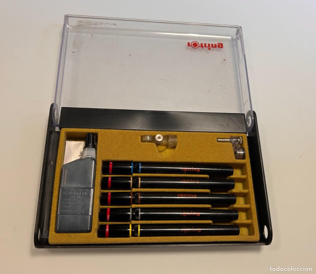 Stilografiche antiche, penne a sfera e penne: Estuche de 5 Rotrings Variant original