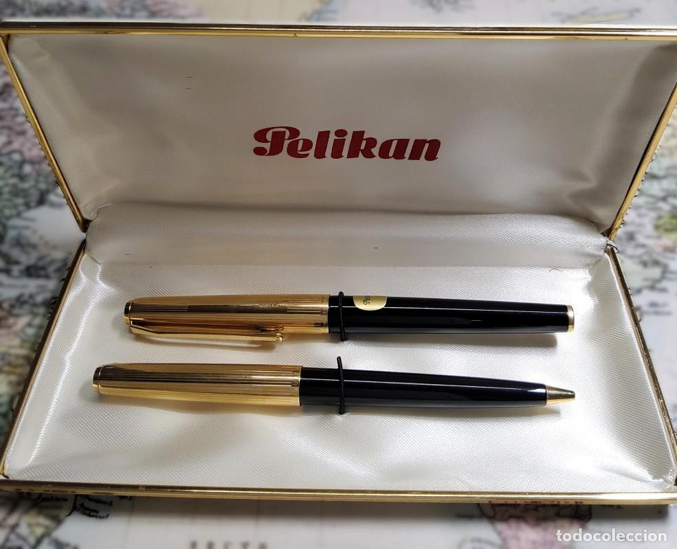 Stylos-plume Anciens, stylos-bille et becs de plume: JUEGO DE PLUMA Y BOLIGRAFO DE ORO DE PELIKAN DE LOS A&Ntilde;OS 1960.S&Oacute;LO ESTRENADO