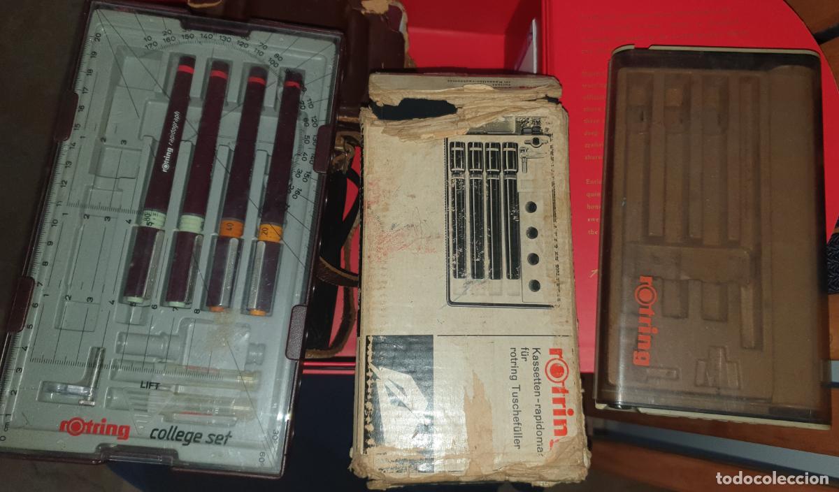 Old Fountain Pens, Pens and Pen Nibs : LOTE 3 estuches Rotring. Estuche, caja de 4 estilografos a&ntilde;os 80.