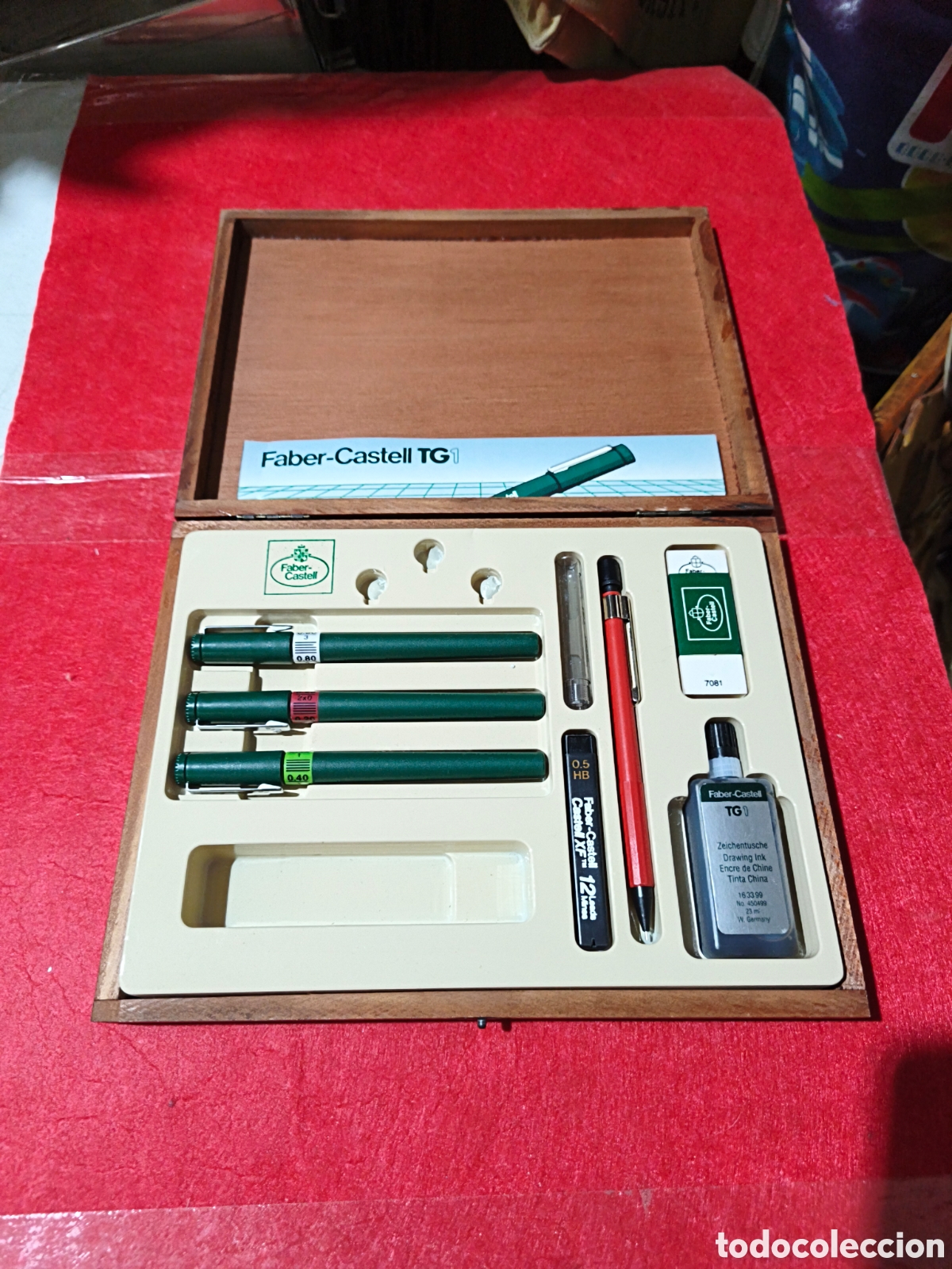 Stylos-plume Anciens, stylos-bille et becs de plume: Antiguo estuche Faber Castell TG1 incompleto