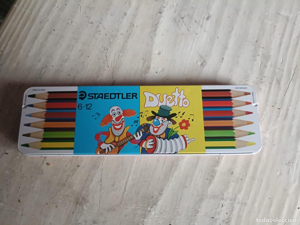 Estilogr&aacute;ficas antiguas, bol&iacute;grafos y plumas: CAJA DE LAPICES DE COLORES STAEDTLER DUETTO,NUEVA