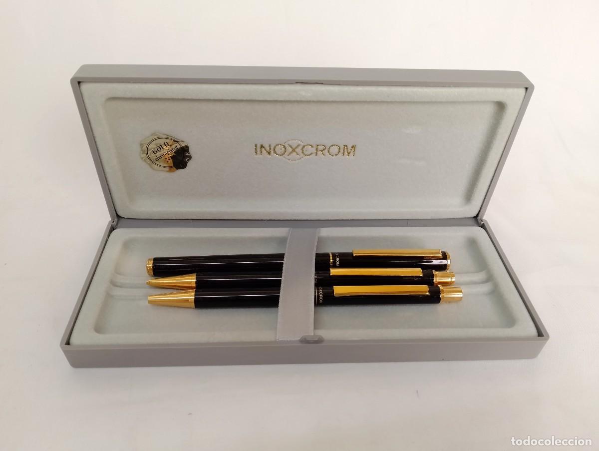 Estilogr&aacute;ficas antiguas, bol&iacute;grafos y plumas: JUEGO INOXCROM SEVILLA HANDY CROME LUXE, ESTILOGR&Aacute;FICA, BOL&Iacute;GRAFO Y PORTAMINAS.