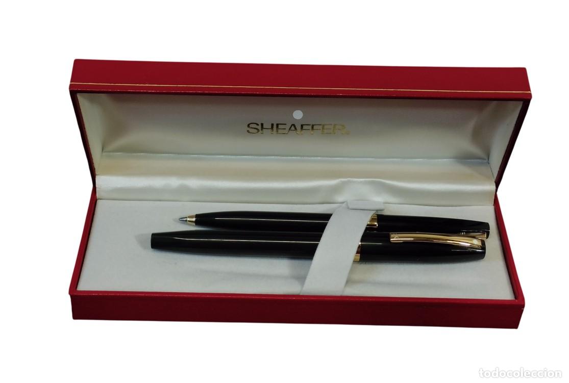 Estilogr&aacute;ficas antiguas, bol&iacute;grafos y plumas: PLUMA Y BOL&Iacute;GRAFO SHEAFFER IMPERIAL TRIUMPH. RESINA NEGRA Y PLUM&Iacute;N EN ORO. EEUU. SIGLO XX.