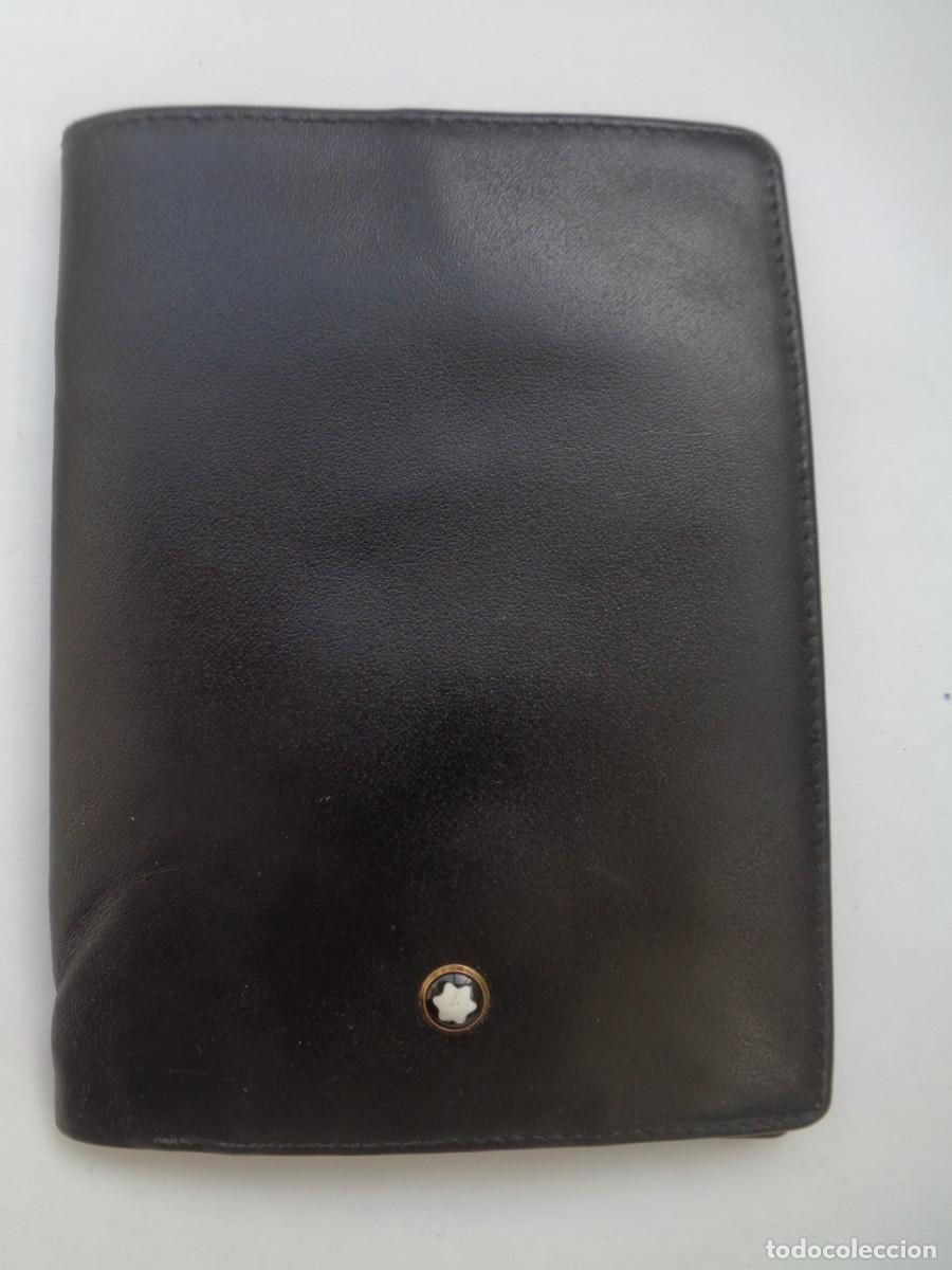 Estilogr&aacute;ficas antiguas, bol&iacute;grafos y plumas: ANTIGUA CARTERA DE PIEL PUBLICITARIA DE MONT BLANC , CON EL LOGO DE LA ESTRELLA