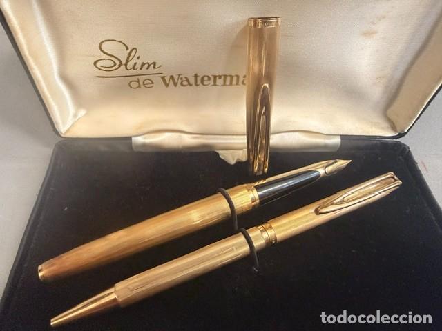 Old Fountain Pens, Pens and Pen Nibs : CONJUNTO WATERMAN SKIN CHAPADO 20K. JM-019