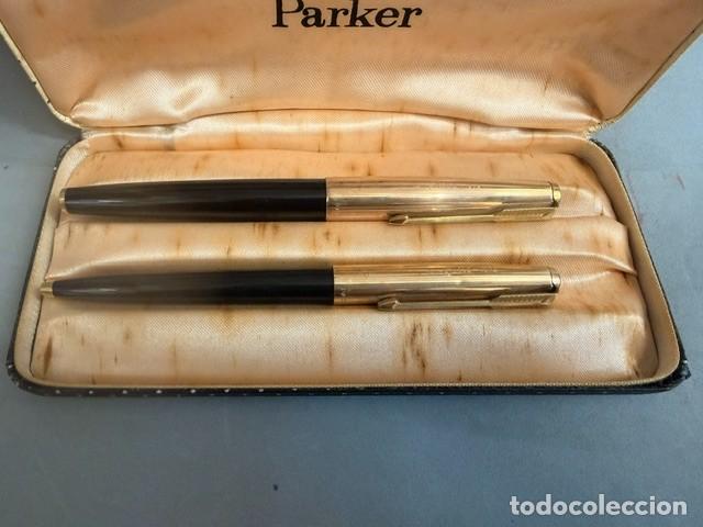 Old Fountain Pens, Pens and Pen Nibs : CONJUNTO PARKER 65? CON INSCRIPCION GRABADA. JM-024