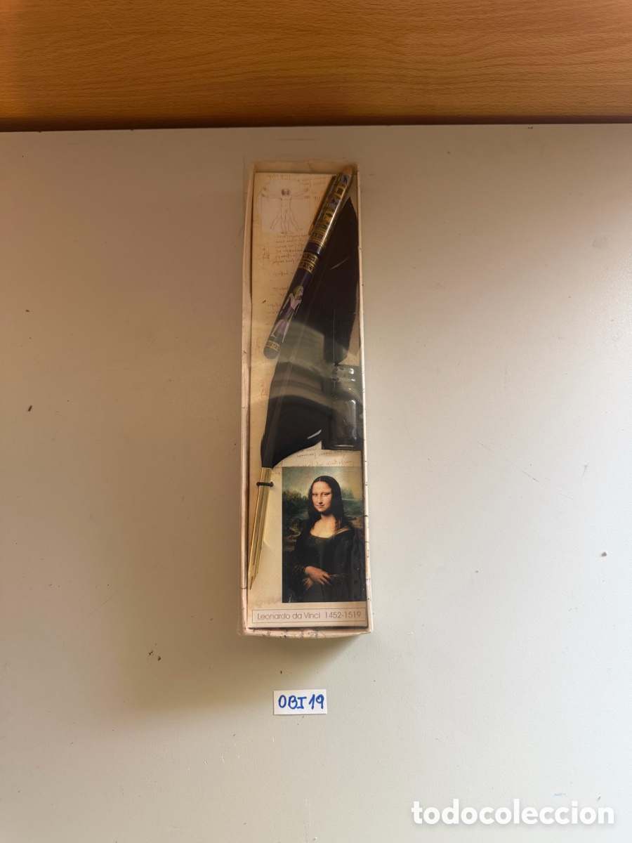 Estilogr&aacute;ficas antiguas, bol&iacute;grafos y plumas: juego de pluma estilogr&aacute;fica de estilo retro presenta un dise&ntilde;o tem&aacute;tico de Leonardo da Vinci