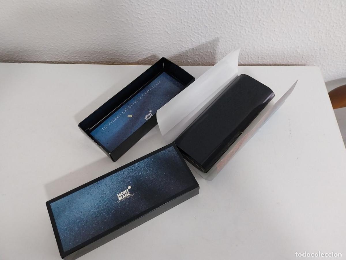 Estilogr&aacute;ficas antiguas, bol&iacute;grafos y plumas: Caja/estuche original Montblanc con documentaci&oacute;n, vac&iacute;a