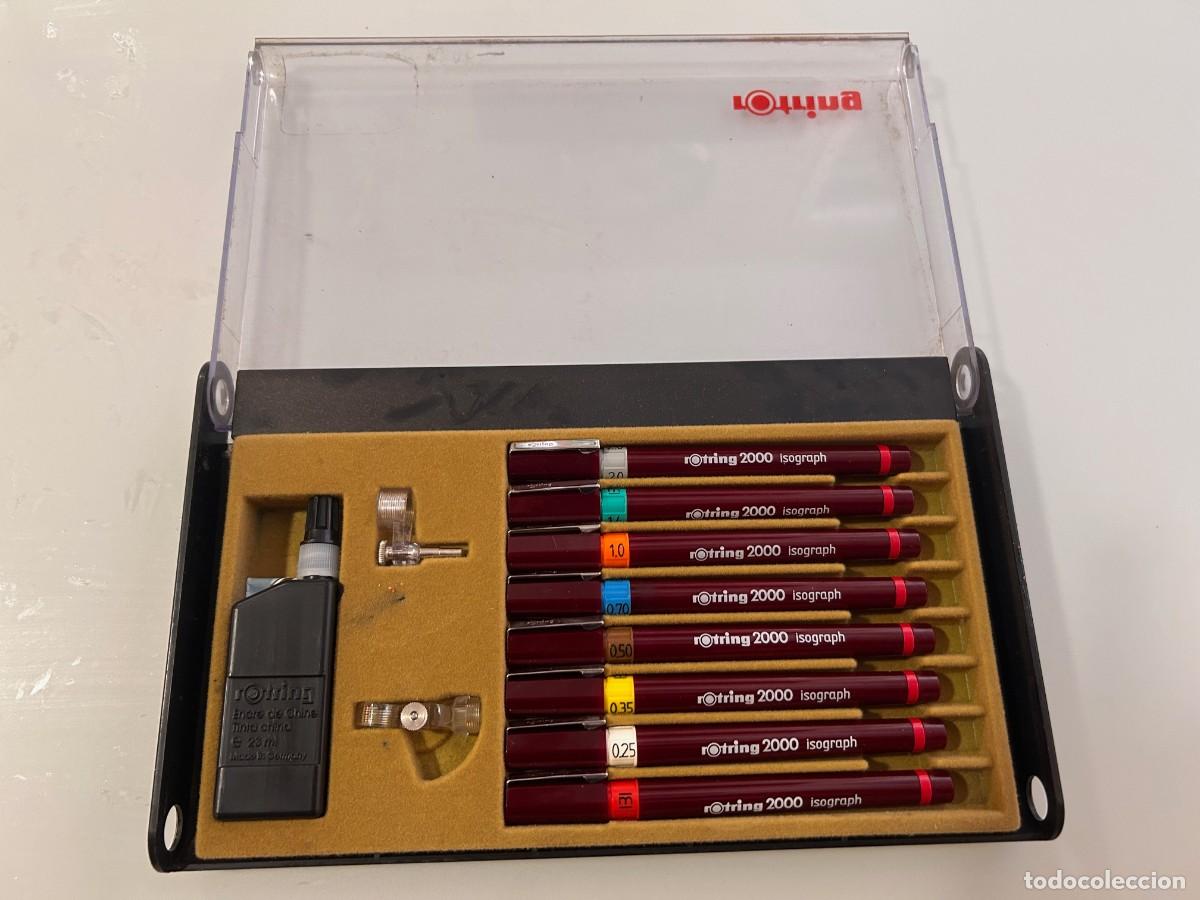 Estilogr&aacute;ficas antiguas, bol&iacute;grafos y plumas: Estuche original de 8 Rotring 2000 Isograph ISO