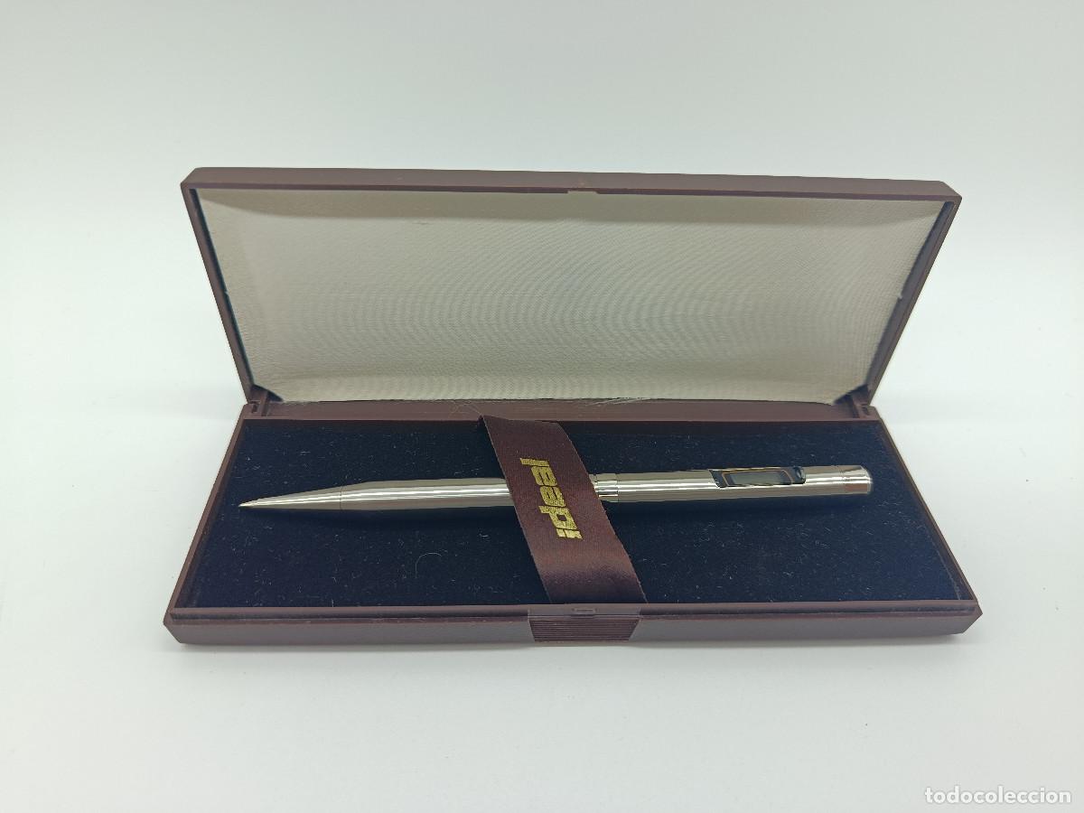 Estilogr&aacute;ficas antiguas, bol&iacute;grafos y plumas: BOLIGRAFO CON HORA EN ESTUCHE ORIGINAL. MARCA IDEAL. NO PINTA. SIN PILA. MYJ.