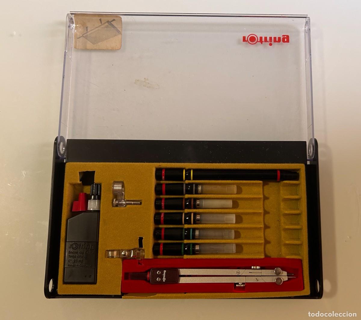 Alte F&uuml;llfederhalter, Kugelschreiber und Federn: estuche de 6 estil&oacute;grafos Rotring Variant modificado (a&ntilde;os 70 - 80)
