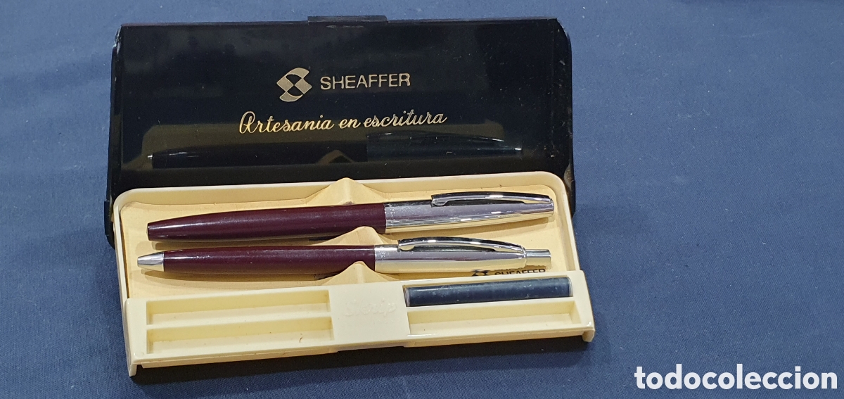 Estilogr&aacute;ficas antiguas, bol&iacute;grafos y plumas: Conjunto pluma y bol&iacute;grafo Sheaffer. En caja. (L134)